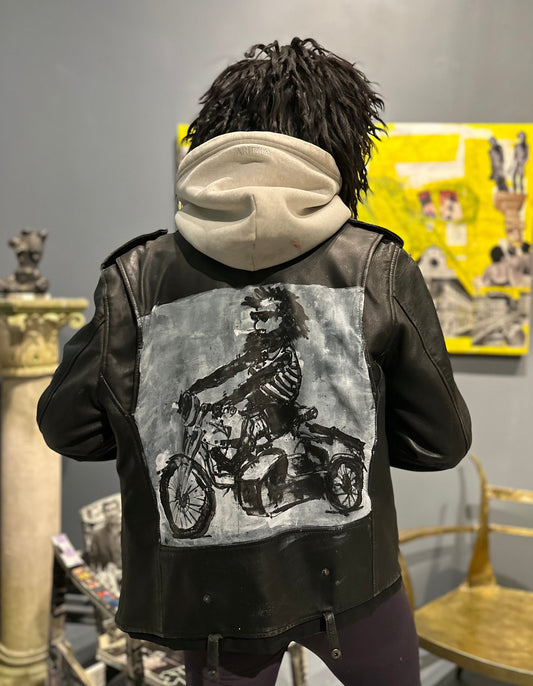 00 FREE RIDE — Handpainted Leather Jacket by Zura